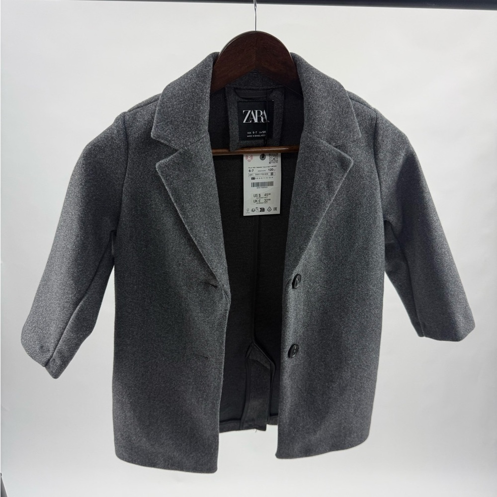 Zara Charcoal Wool Blend Jacket